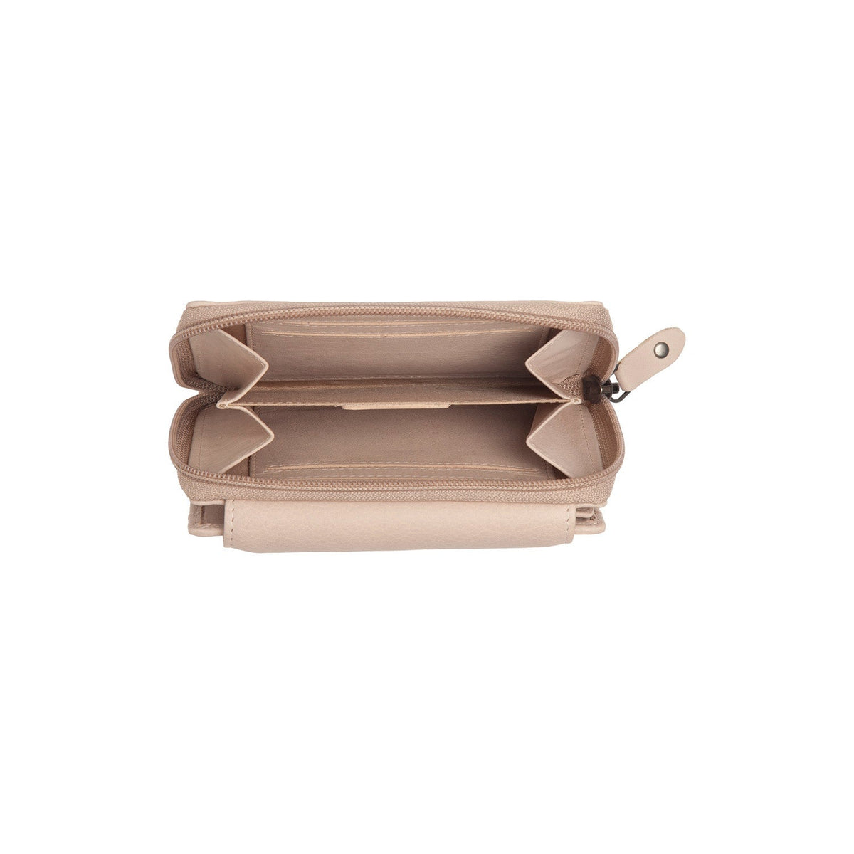 Orveta Full-Grain Leather Wallet for Kvinner - Structured Side Profile Showing Gusset Depth &amp; Expansion Capacity