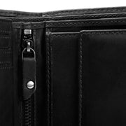 Ruby Full-Grain Skinnlommebok for Kvinner - Structured Side Profile Showing Gusset Depth &amp; Expansion Capacity