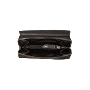 Solid Antique Brass Hardware &amp; Heavy-Duty Dual Zipper Detail on Salviano Full-Grain Leather Wallet for Kvinner