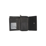 Sorraia Full-Grain Leather Wallet for Kvinner - Structured Side Profile Showing Gusset Depth &amp; Expansion Capacity