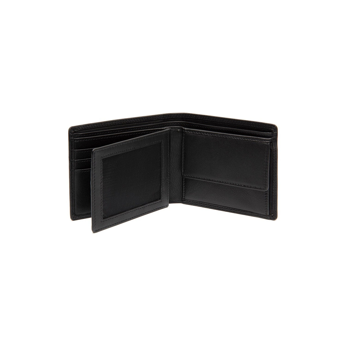 Solid Antique Brass Hardware &amp; Heavy-Duty Dual Zipper Detail on Stephens Full-Grain Leather Wallet for Herre
