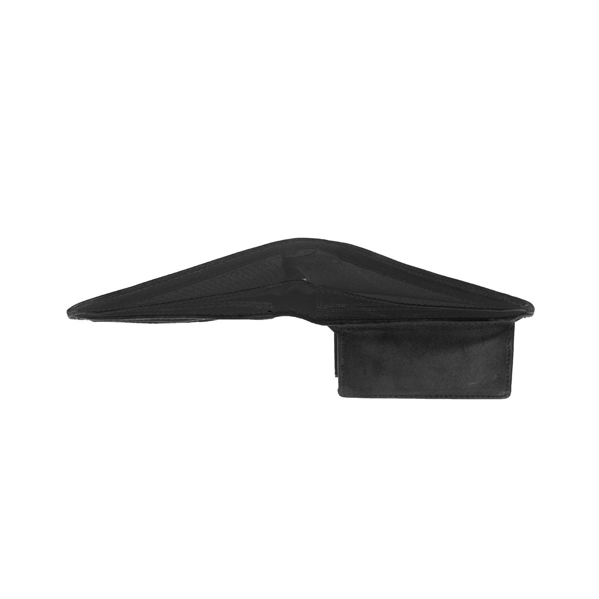 Walid Full-Grain Leather Wallet for Herre - Structured Side Profile Showing Gusset Depth &amp; Expansion Capacity