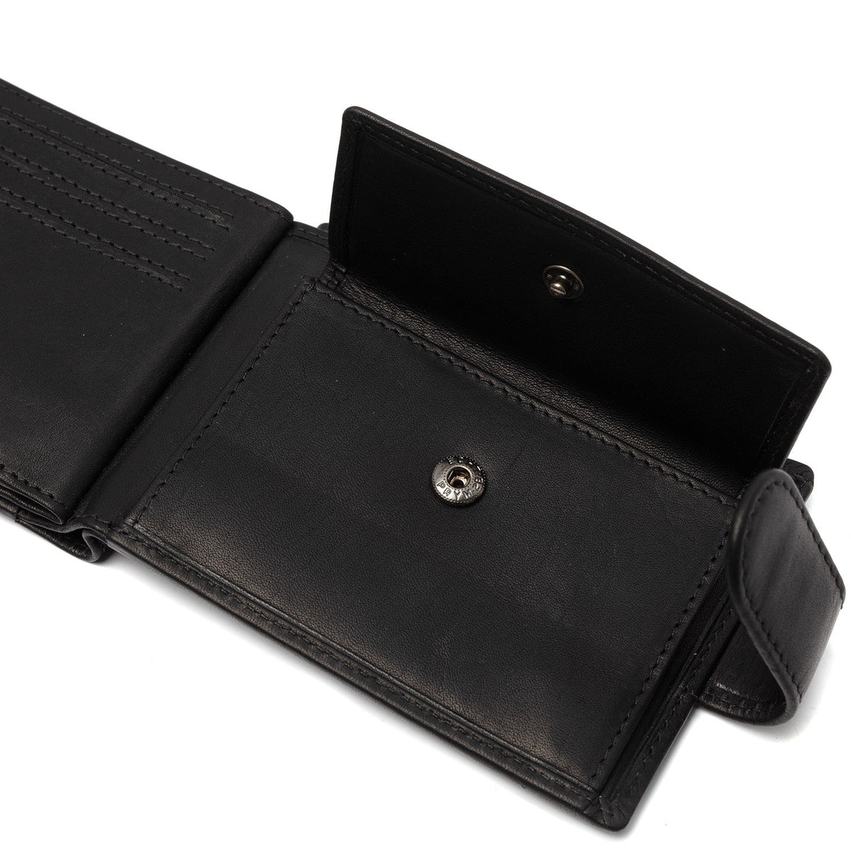 Solid Antique Brass Hardware &amp; Heavy-Duty Dual Zipper Detail on Yamba Full-Grain Leather Wallet for Herre