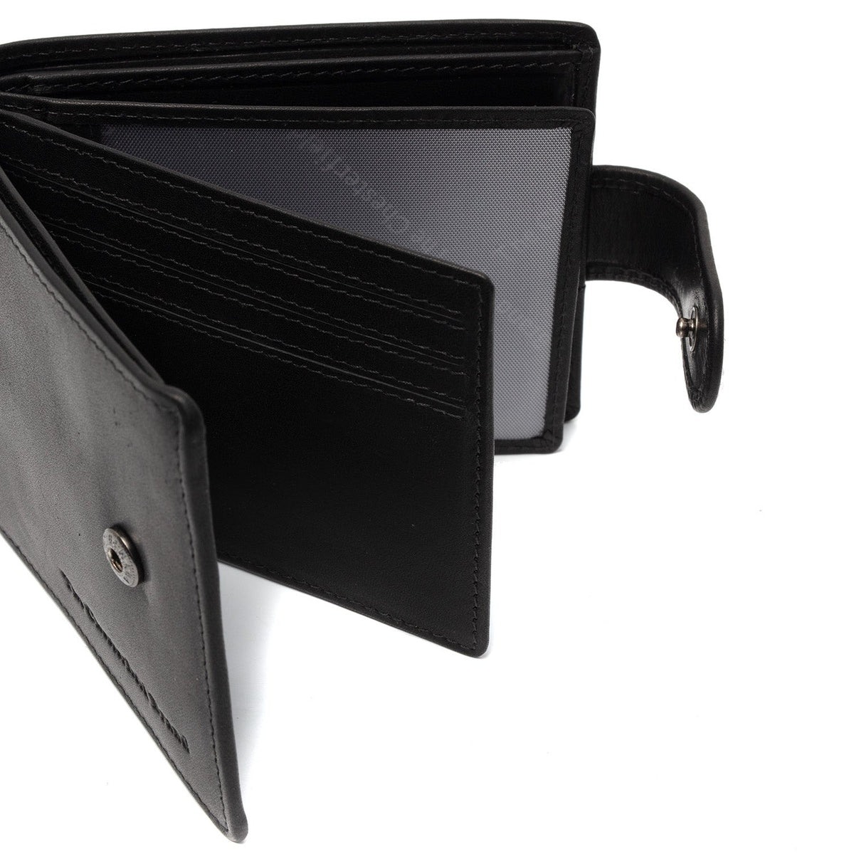 Yamba Full-Grain Leather Wallet for Herre - Structured Side Profile Showing Gusset Depth &amp; Expansion Capacity