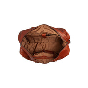 Solid Antique Brass Hardware &amp; Heavy-Duty Dual Zipper Detail on Cavoli Full-Grain Leather Weekender Bag for Kvinner