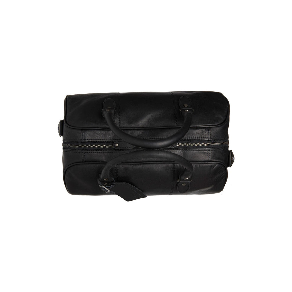 Liam Full-Grain Leather Weekender Bag for Kvinner - Structured Side Profile Showing Gusset Depth &amp; Expansion Capacity