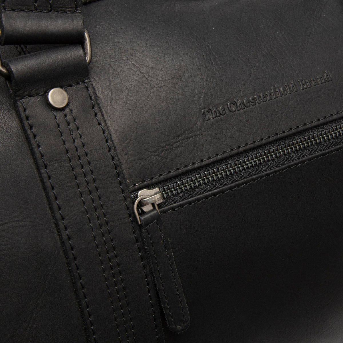 Rivaro Full-Grain Leather Weekender Bag for Kvinner - Structured Side Profile Showing Gusset Depth &amp; Expansion Capacity