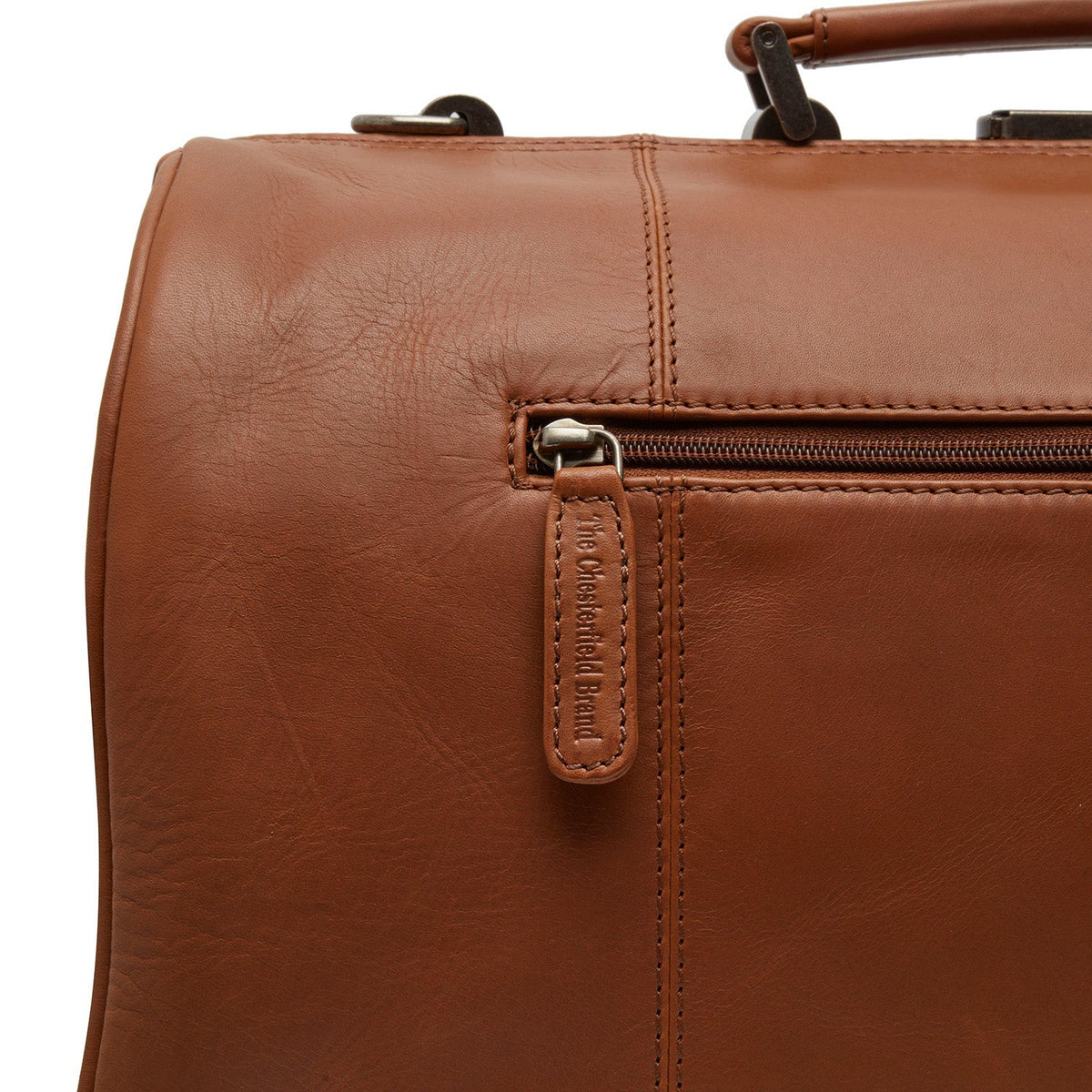 Texel Full-Grain Leather Weekender Bag for Kvinner - Structured Side Profile Showing Gusset Depth &amp; Expansion Capacity