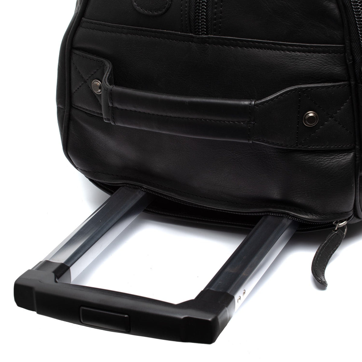 Solid Antique Brass Hardware &amp; Heavy-Duty Dual Zipper Detail on Leather Weekender Trolley Jayven for Kvinner