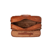 Cognac Leather Weekender Trolley Jayven for Kvinner, detail view 4