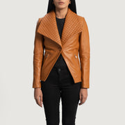 Women's Lee Lys brun Brun Skinnblazer for Kvinner in Tan Brown Sheepskin Leather - Front Profile View &amp; Tailored Silhouette | Buy Online