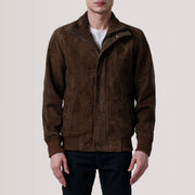 Lester Brun Suede Bomberjakke i Skinn for Herre – alternate product view 3