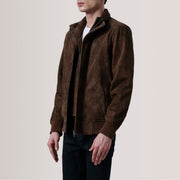 Lester Brun Suede Bomberjakke i Skinn for Herre – alternate product view 4
