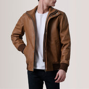 Lester Brun Suede Bomberjakke i Skinn for Herre – alternate product view 1