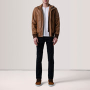 Lester Brun Suede Bomberjakke i Skinn for Herre – alternate product view 2