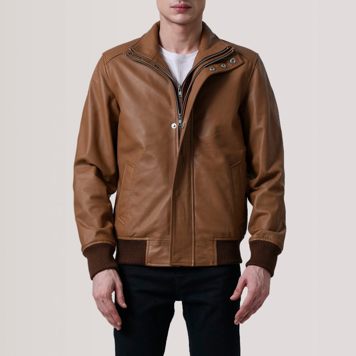 Lester Brun Suede Bomberjakke i Skinn for Herre – alternate product view 4