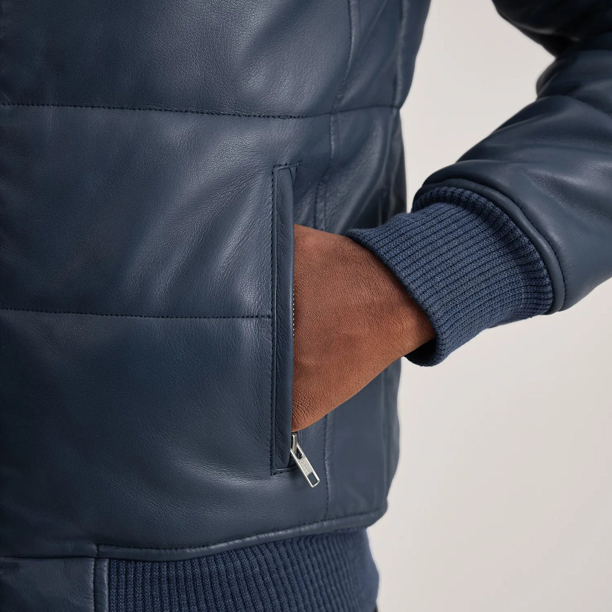 Lucas Bomberjakke i Skinn for Herre – alternate product view 6
