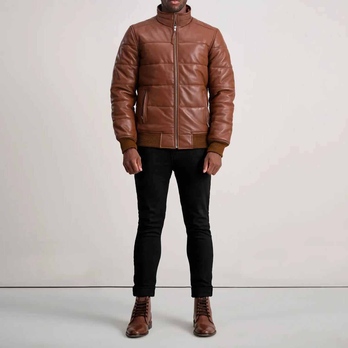 Lucas Bomberjakke i Skinn for Herre – alternate product view 3