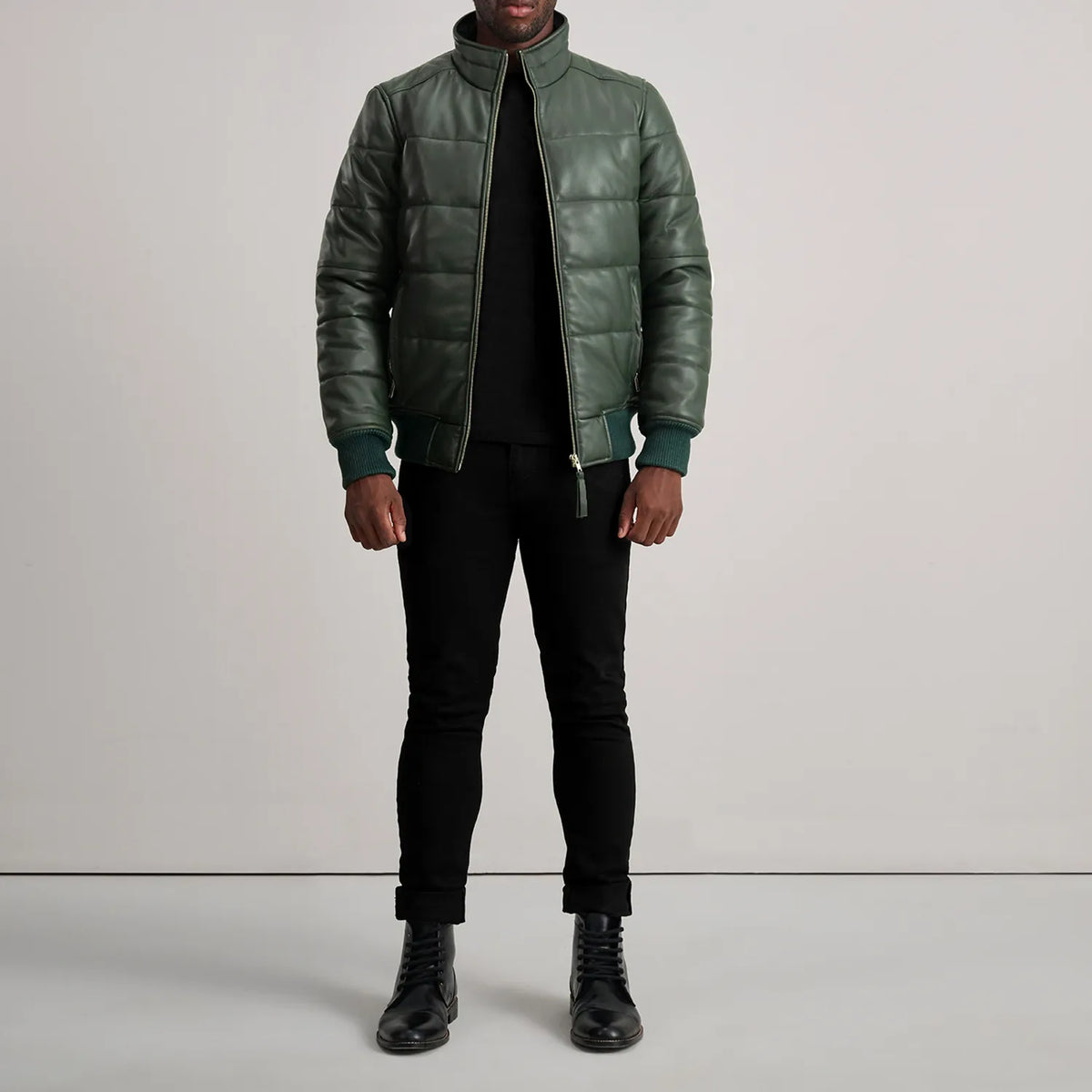 Lucas Bomberjakke i Skinn for Herre – alternate product view 3