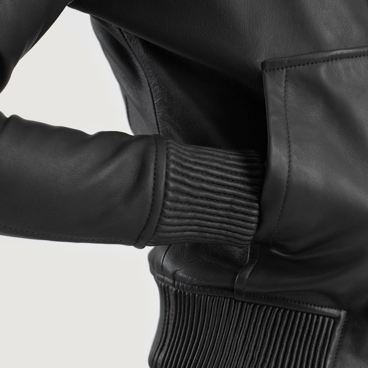 Luna Hooded Bomberjakke i Skinn for Kvinner – alternate product view 6