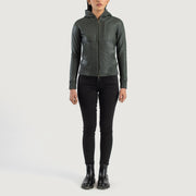Luna Hooded Bomberjakke i Skinn for Kvinner – alternate product view 3