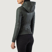 Luna Hooded Bomberjakke i Skinn for Kvinner – alternate product view 5