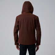 Close-Up Detail of Hooded &amp; Zipper with placket Hardware on Marlo Brun Canvas Hooded Work Skinnjakke for Herre For Men