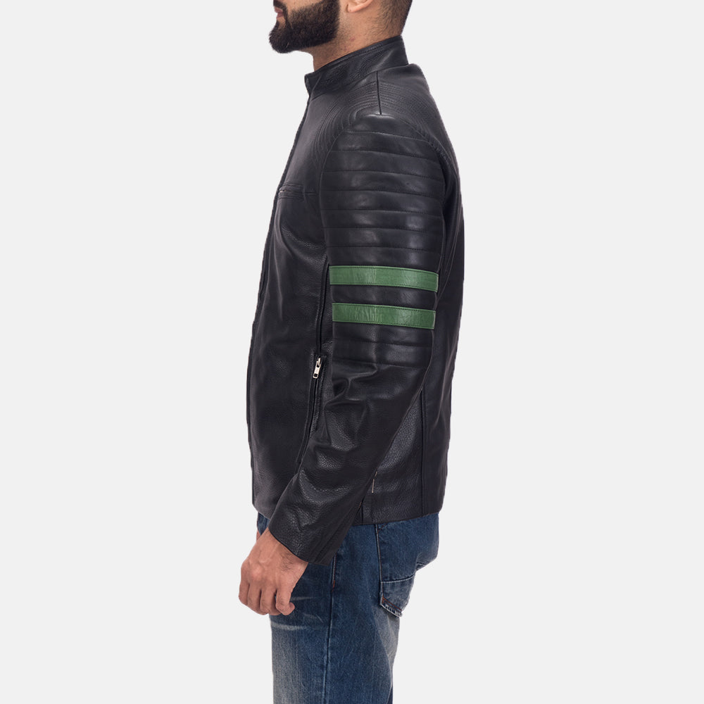 Night Trooper Skinnjakke for Herre - Lateral Side Profile View Showing Sleeve Cut &amp; Athletic Taper Fit