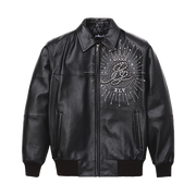
Premium Embroidered Leather Jacket