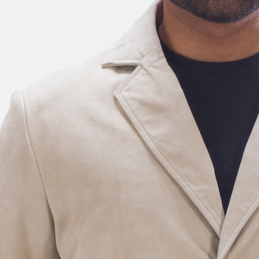 Men's Professor By Day Suede Skinnblazer for Herre - Lateral Side Profile View Showing Sleeve Cut &amp; Athletic Taper Fit