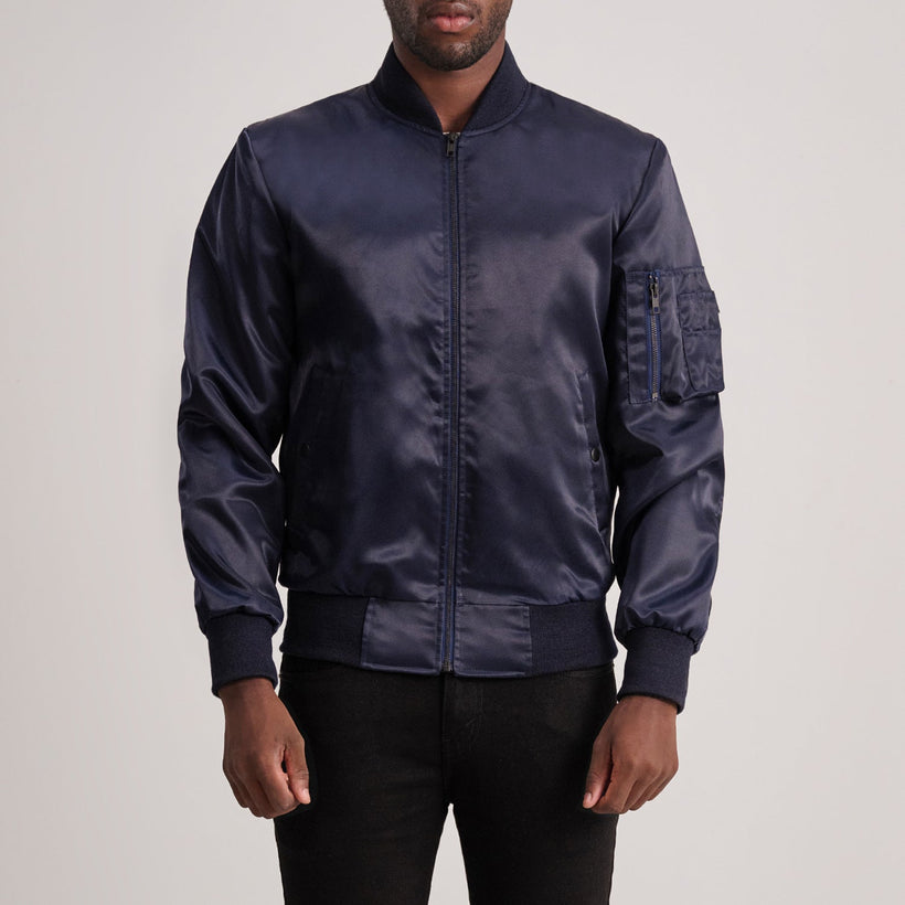 Quinton MA-1 Blue Bomberjakke i Skinn for Herre