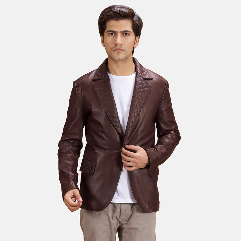 Radaron Quilted Maroon Skinnblazer for Herre