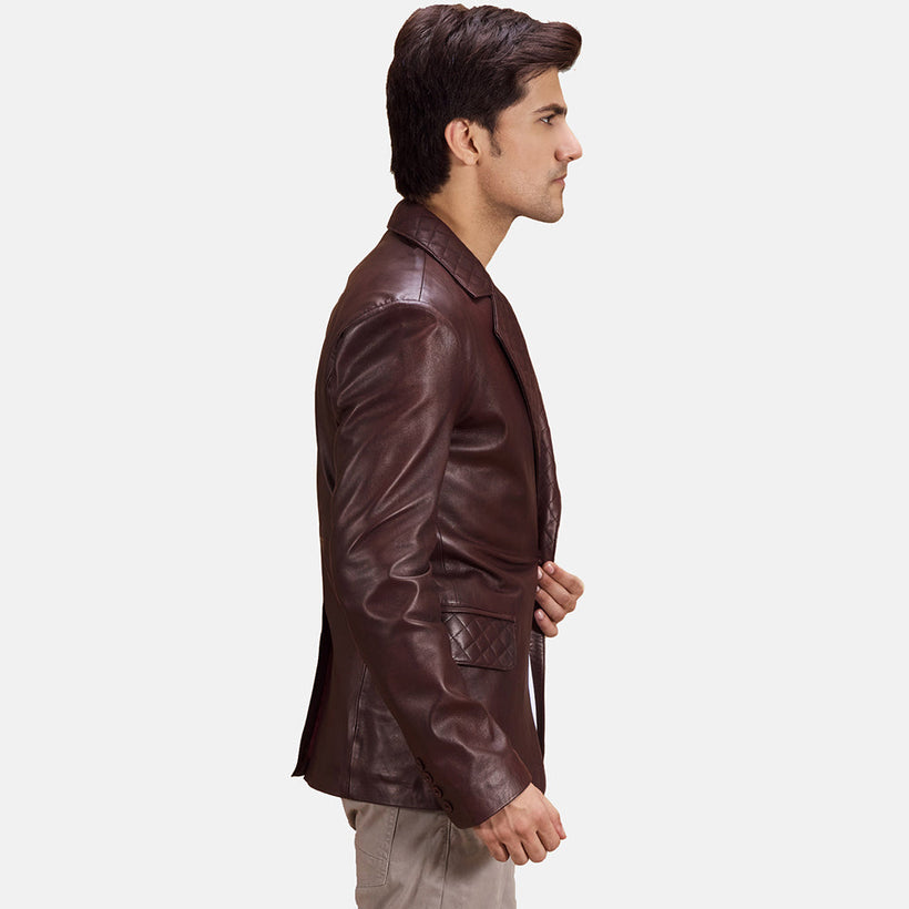 Radaron Quilted Maroon Skinnblazer for Herre