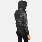 Roslyn Hooded Bomberjakke i Skinn for Kvinner – alternate product view 5