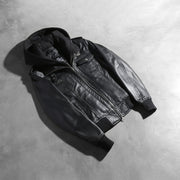 Roslyn Hooded Bomberjakke i Skinn for Kvinner – alternate product view 7