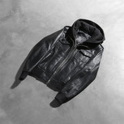 Roslyn Hooded Bomberjakke i Skinn for Kvinner – alternate product view 8
