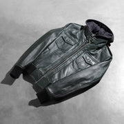 Roslyn Hooded Bomberjakke i Skinn for Kvinner – alternate product view 8
