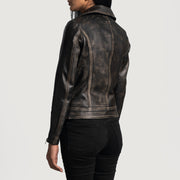 Rumy Maroon Bikerjakke i Skinn for Kvinner – alternate product view 5