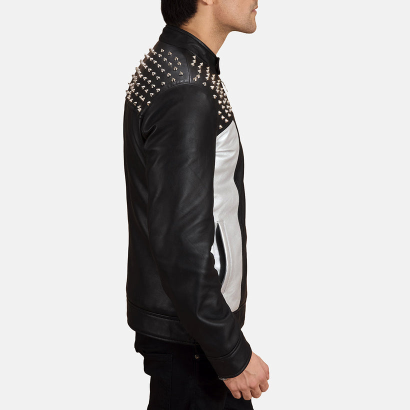 Shapron Studded Bikerjakke i Skinn for Herre