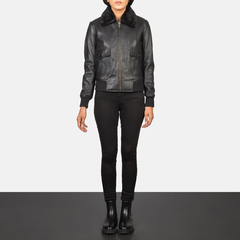 Stella G-1 Bomberjakke i Skinn for Kvinner – alternate product view 3
