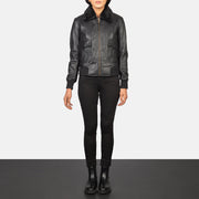 Stella G-1 Bomberjakke i Skinn for Kvinner – alternate product view 3