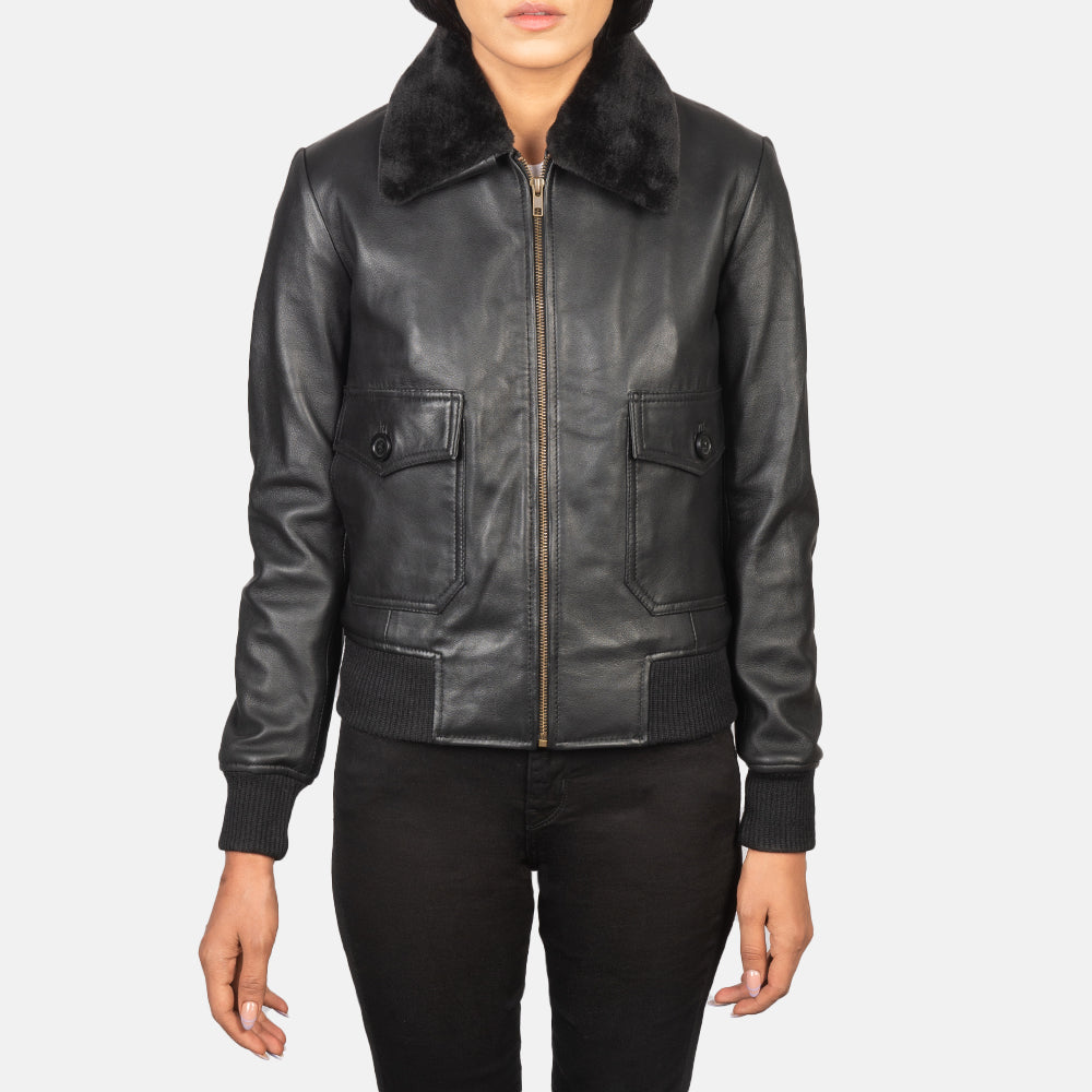 Stella G-1 Bomberjakke i Skinn for Kvinner – alternate product view 4