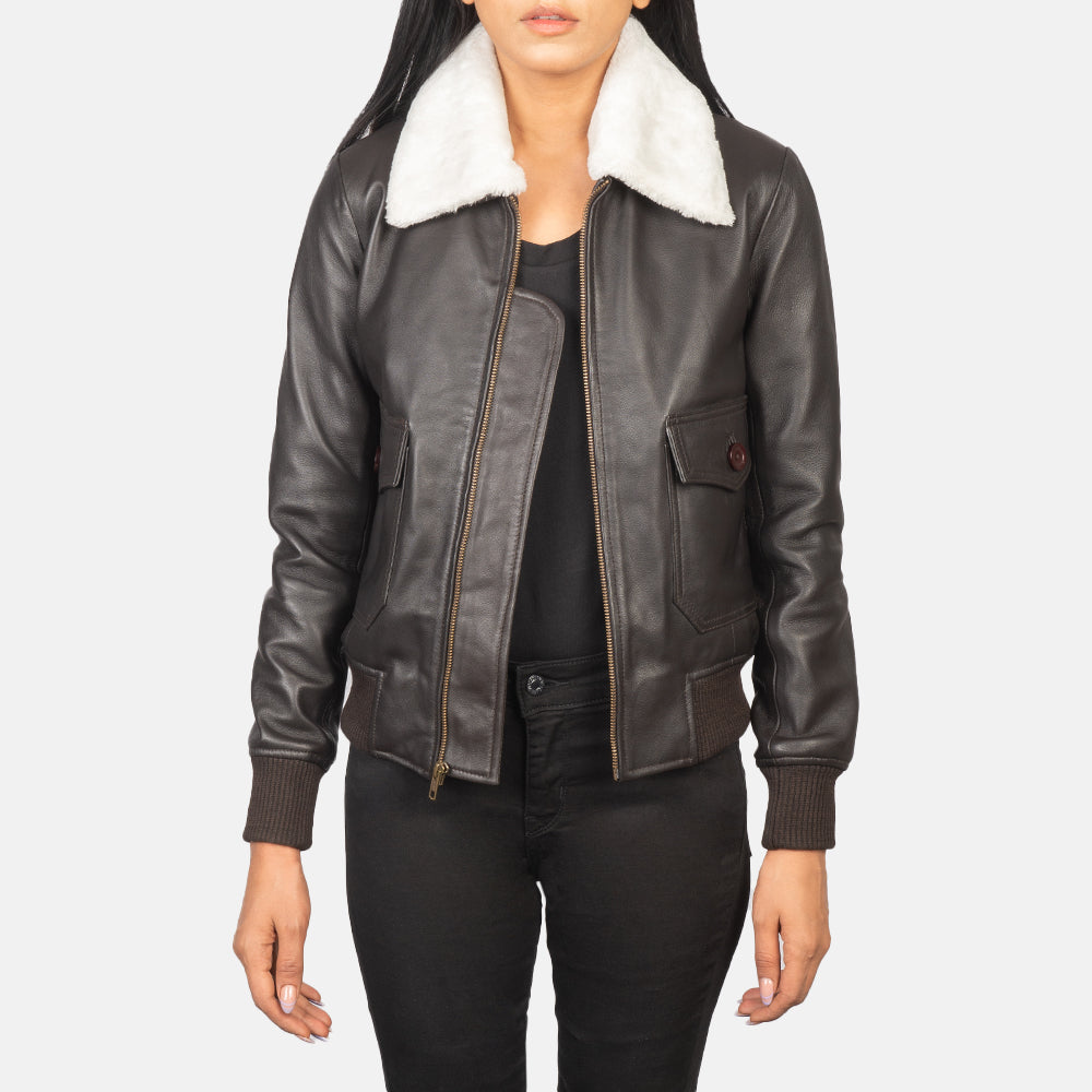 Stella G-1 Bomberjakke i Skinn for Kvinner – alternate product view 1