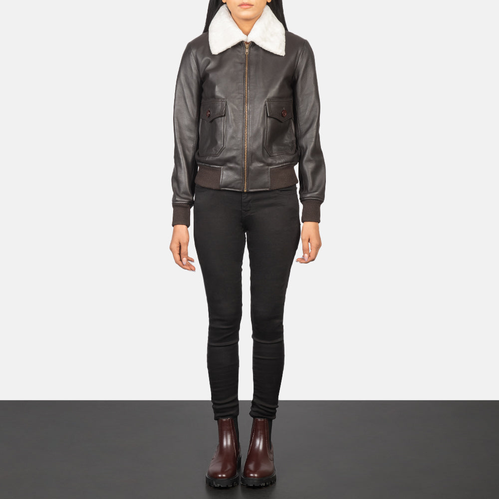 Stella G-1 Bomberjakke i Skinn for Kvinner – alternate product view 3