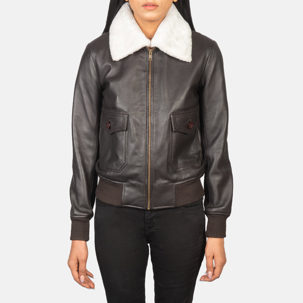 Stella G-1 Bomberjakke i Skinn for Kvinner – alternate product view 4