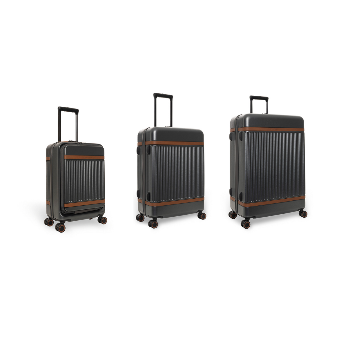 Urban Graphite Suitcase Set Front Pocket Zuna for Kvinner, front view