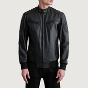 
Sven Mocha Suede Bomber Jacket in Dark Brown Goatskin Suede - Front Profile View & Tailored Silhouette | Buy Online