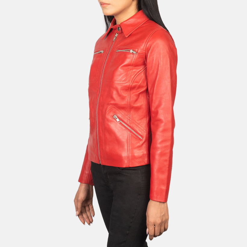Tomachi Red Skinnjakke for Kvinner
