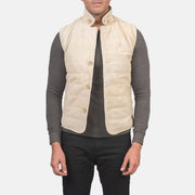 
Tony Off-White Suede Vest in Off-White Goatskin Suede - Front Profile View & Tailored Silhouette | Buy Online