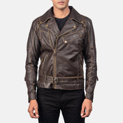 Vincent Svart Bikerjakke i Skinn for Herre – alternate product view 3